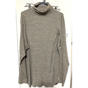 Vintage Ferruche Mens Turtleneck Sweater sz XL tan beige ribbed knit cotton